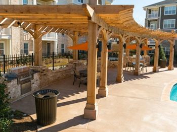 Outdoor kitchen for poolside grilling